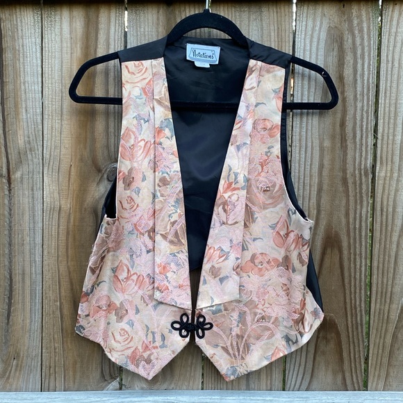 Vintage Jackets & Blazers - Vintage Notations Pink Floral Vest